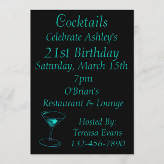 Cocktail Geburtstagsfeier Einladung