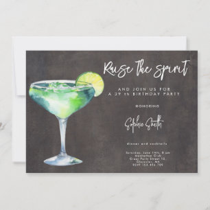Cocktail Geburtstagsparty Aquarell Einladung