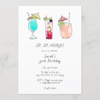 Cocktail Geburtstagsparty Einladung