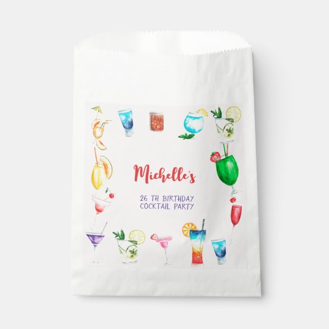 Cocktail Geburtstagsparty für Erwachsene Geschenktütchen (Vorderseite)