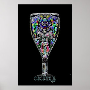 Cocktail-gerahmtes Plakat