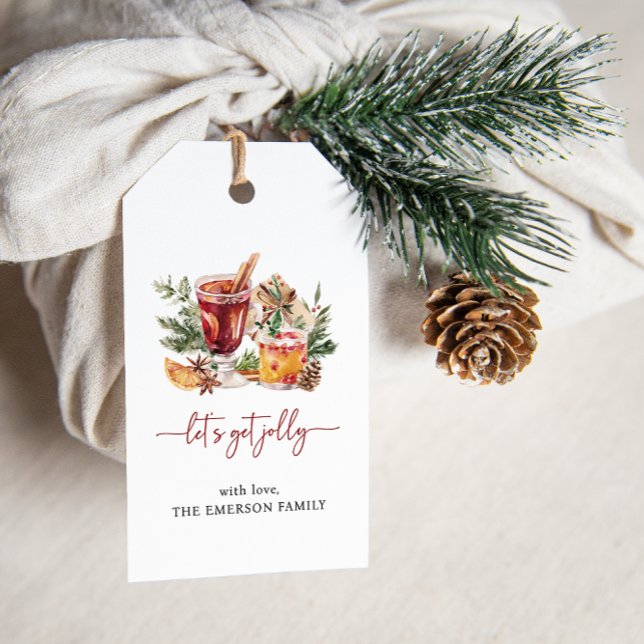 Cocktail-Geschenketiketten Geschenkanhänger (Let's Get Jolly Cocktail Holiday Party Christmas Gift Tag)