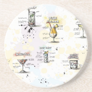 Cocktail-Getränk-Rezept-Entwurf Getränkeuntersetzer