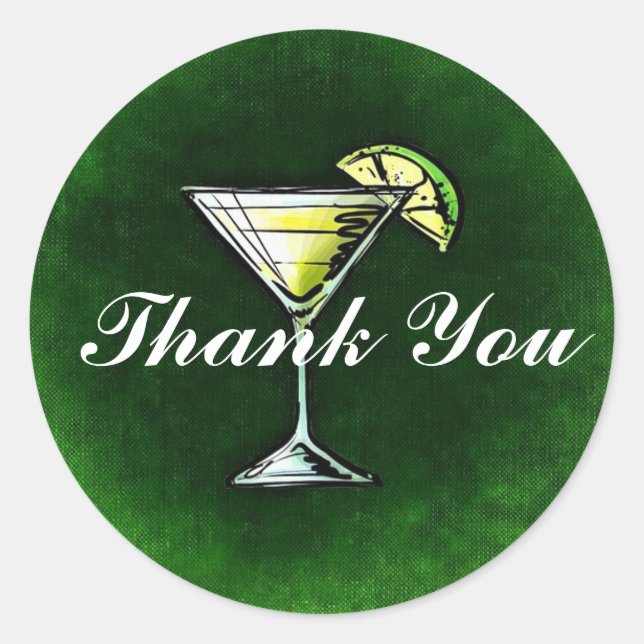 Cocktail Gin und Tonic Danke Runder Aufkleber (Vorderseite)
