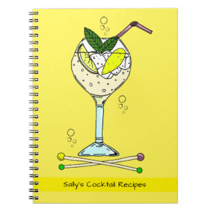 Cocktail Glass Gin Drinker Cocktail Rezept Notizblock