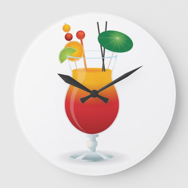 COCKTAIL GLASS GROßE WANDUHR (Vorderseite)