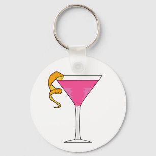 Cocktail Glass & Orange Drehung Schlüsselanhänger