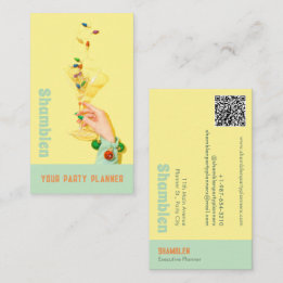 Cocktail Glass Party Planer Visitenkarte