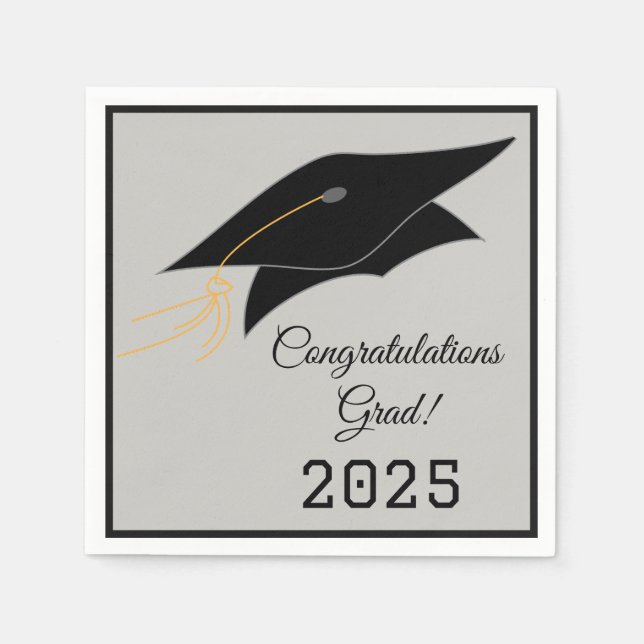 Cocktail Größe Graduation Cap Napkins Serviette (Vorderseite)