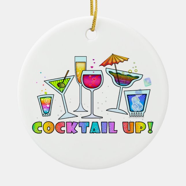 COCKTAIL HERAUF DIE GLÄSER, DIE VERZIERUNG HÄNGEN KERAMIK ORNAMENT (Vorne)
