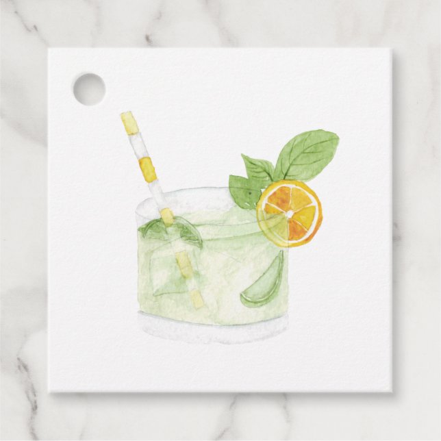 Cocktail-Hochzeit im tropischen Meer Geschenkanhänger (Vorderseite)