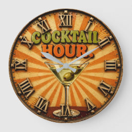 Cocktail Hour Große Wanduhr