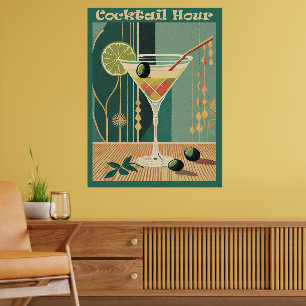 Cocktail Hour Mitte Jahrhundert Design Poster