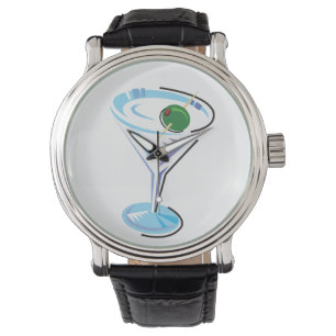 Cocktail Hour_retro-style Martini Glas Armbanduhr