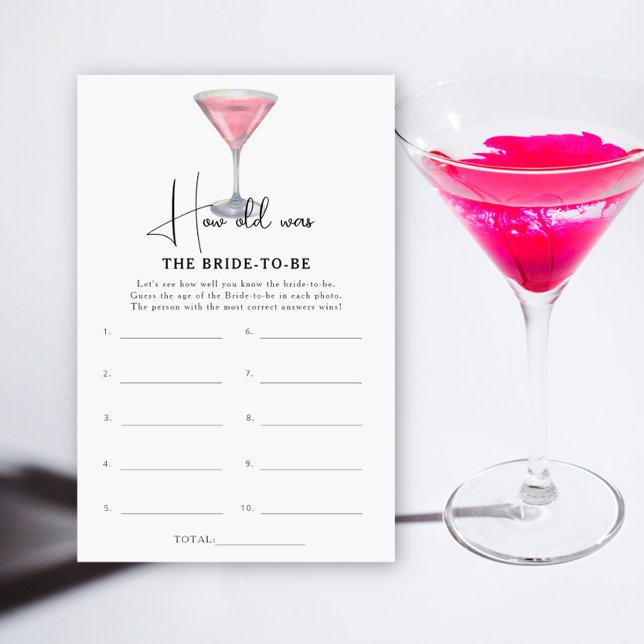 Cocktail How old was the bride to be game (Von Creator hochgeladen)