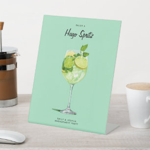 Cocktail Hugo Spritz Engagement Party Sockelschild