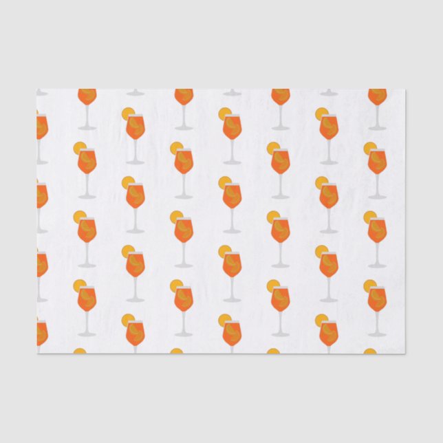 Cocktail Illustration, Aperol Spritz Seidenpapier (Vorderseite)