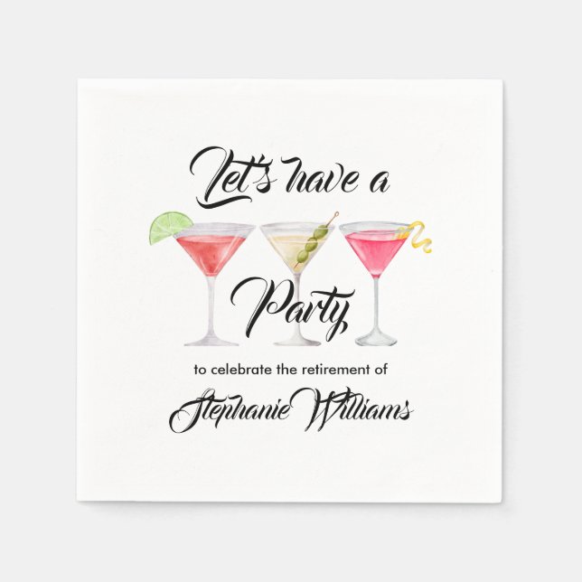 Cocktail im Sommer Party für Frauen in der Rente Serviette (Vorderseite)