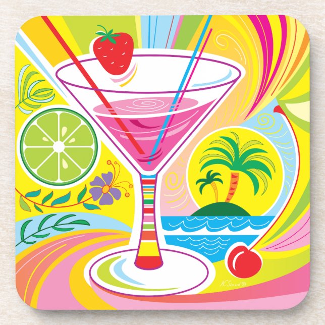 Cocktail-Insel Getränkeuntersetzer (Vorderseite)