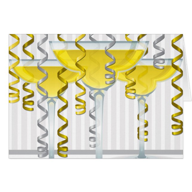 Cocktail jaune et ruban (Devant Horizontal)