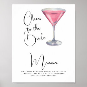 Cocktail-Junggesellinnenabschied-Erinnerungen mit Poster
