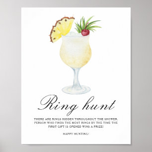 Cocktail-Junggesellinnenabschied - Ring-Suchspiel Poster