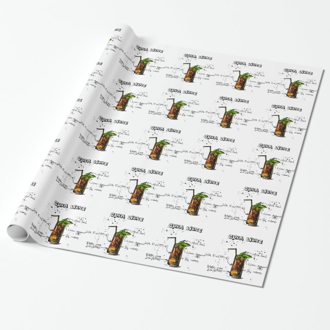 Cocktail Kubas Libre Geschenkpapier (Ungerollt)