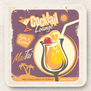 Cocktail-Lounge-Plakat Getränkeuntersetzer