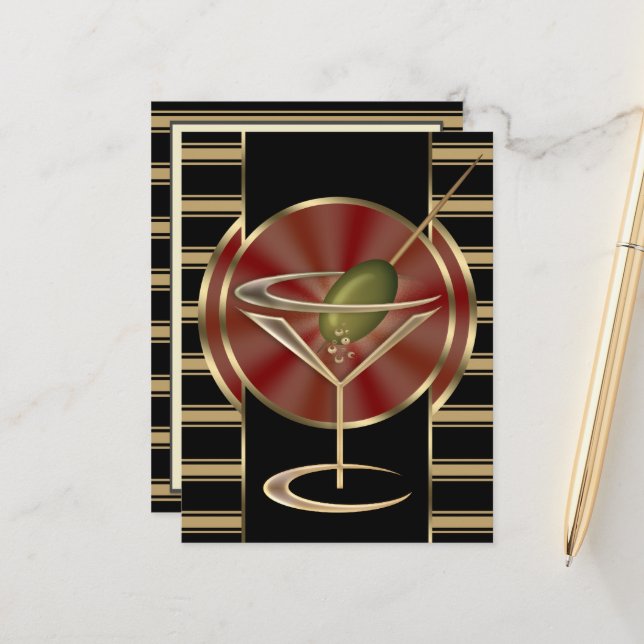 Cocktail Lounge Postkarte (Vorderseite/Rückseite Beispiel)