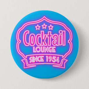 Cocktail-Lounge Retro Vintage Neon-Schild Getränke Button