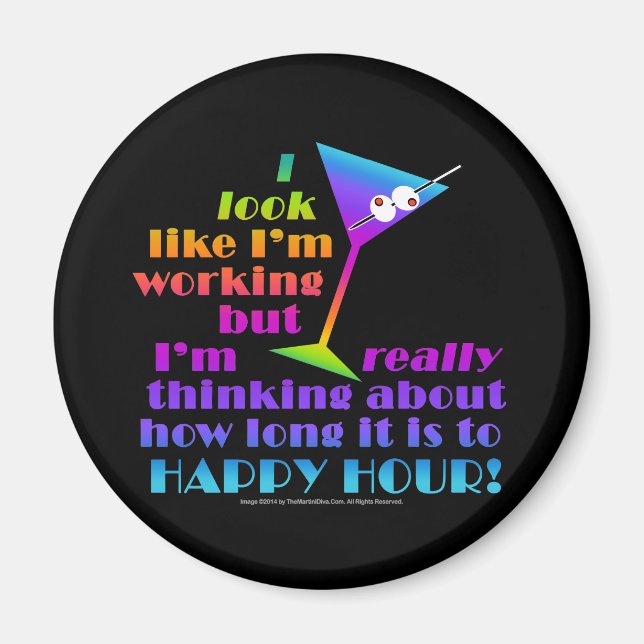 Cocktail Magnets - How Long to Happy Hour Magnet (Vorne)