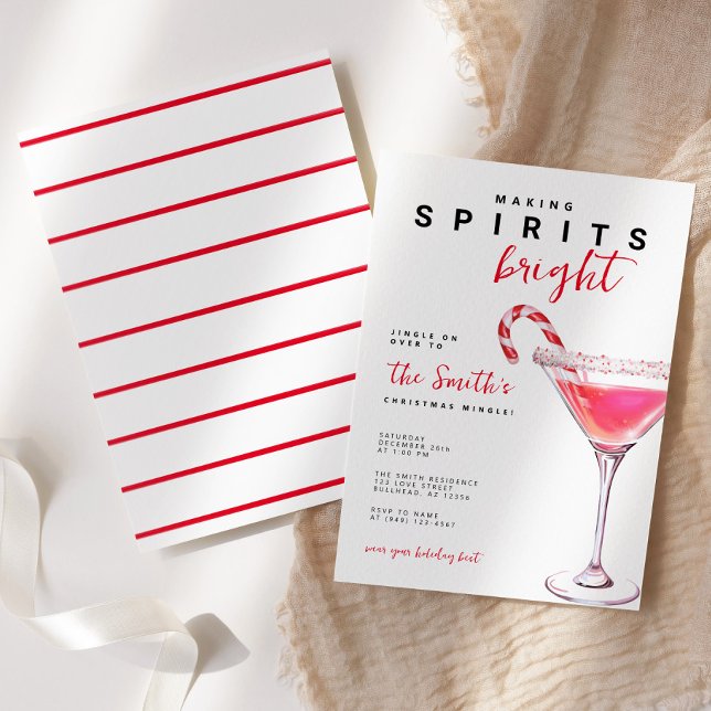 Cocktail Making Spirituosen Helle Weihnachtsfeiert Einladung (Von Creator hochgeladen)