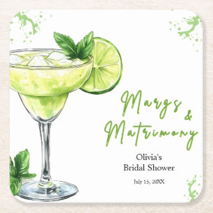 Cocktail Margs und Hochzeit Brautparty Rechteckiger Pappuntersetzer