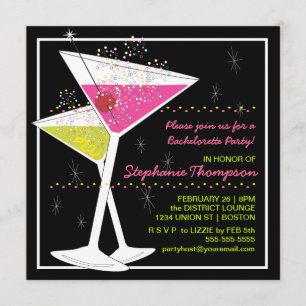 Cocktail Martini Bachelorette Party Invitation