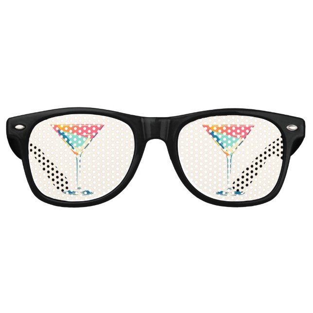 Cocktail Martini kühne 80er Retro Partybrille (Vorderseite)