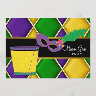 Cocktail Maske Lilie Mardi Gras Party Einladung