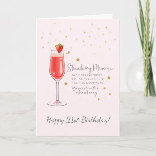 Cocktail mimosa fraise Bonne carte d'anniversaire