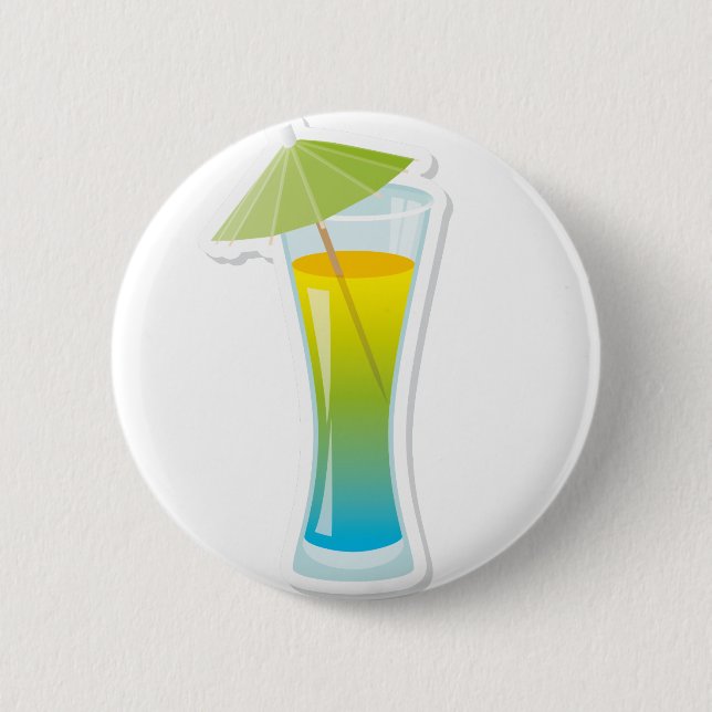 Cocktail mit Regenschirm Button (Vorderseite)