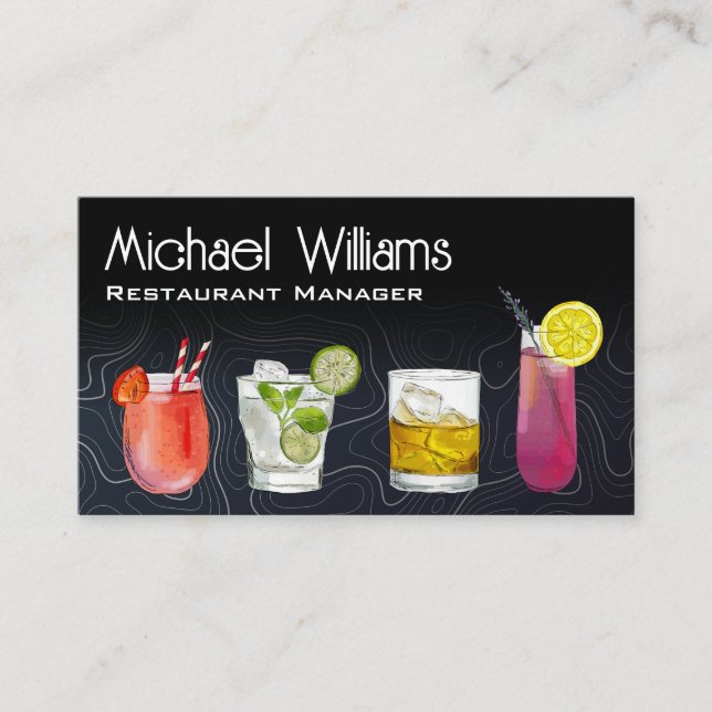 Cocktail Mix Drinks | Mixology | BAR | Visitenkarte (Vorderseite)