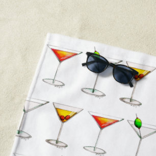 Cocktail Mixed Drink Martini Manhattan Cosmo Glass Strandtuch