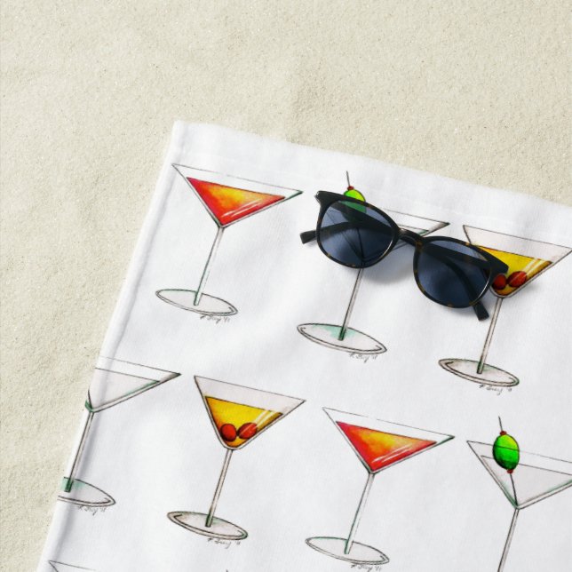 Cocktail Mixed Drink Martini Manhattan Cosmo Glass Strandtuch (Beispiel)