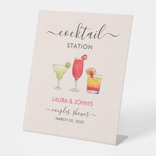 Cocktail Mixed Drinks Cocktail Station Dusche Sockelschild (Vorderseite)
