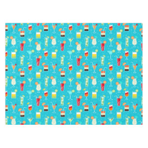 Cocktail-Muster auf aquamarinem Hintergrund Tischdecke