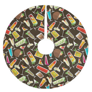 Cocktail-Muster, Long Drink, Cocktail-Bar Polyester Weihnachtsbaumdecke