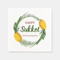 Cocktail Napkin Happy Sukkot Lulav Personalisiert