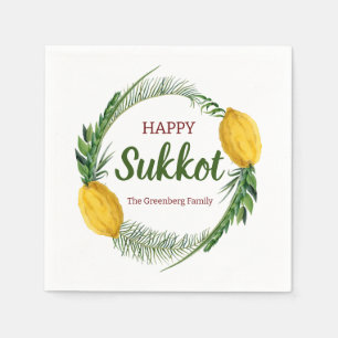 Cocktail Napkin Happy Sukkot Lulav Personalisiert Serviette