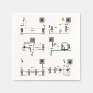 Cocktail Napkin mit 3-Wege-Schaltdiagrammen Serviette