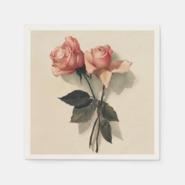 Cocktail Napkin Papier mit Vintag rosa Rosen Serviette