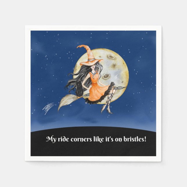 Cocktail Napkins, Hexe's Sweet Ride Serviette (Vorderseite)