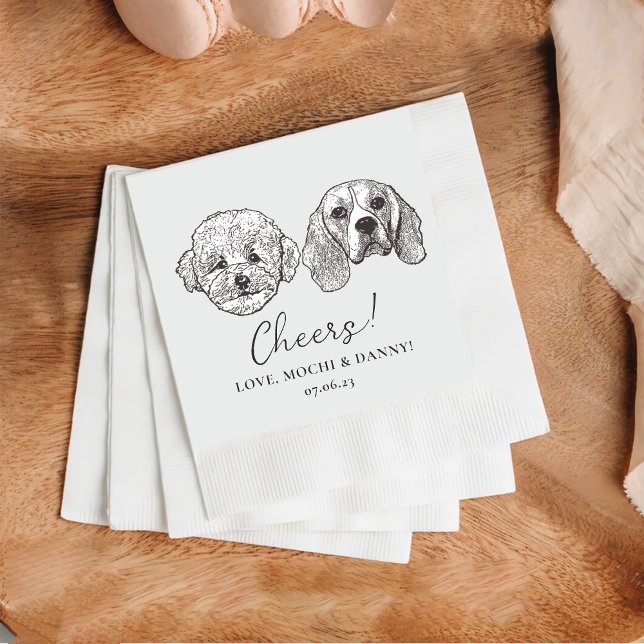 Cocktail Napkins Hochzeit für zwei Haustiere anpas Serviette (Von Creator hochgeladen)